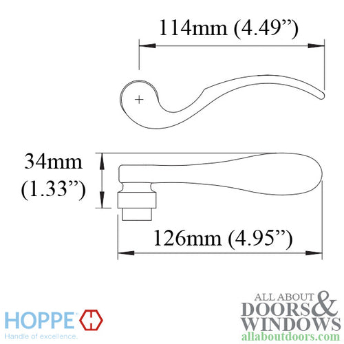 Munchen Low-Profile Lever Handle for Left Handed Multipoint Lock Handlesets - Oil-Rubbed Brass - Munchen Low-Profile Lever Handle for Left Handed Multipoint Lock Handlesets - Oil-Rubbed Brass