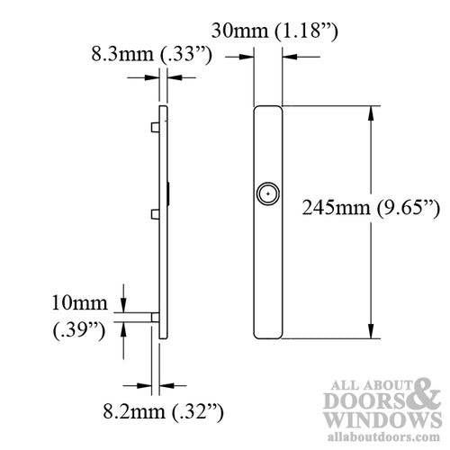 HOPPE Aluminum Exterior Backplate 2246 for Inactive Handlesets - Chestnut - HOPPE Aluminum Exterior Backplate 2246 for Inactive Handlesets - Chestnut