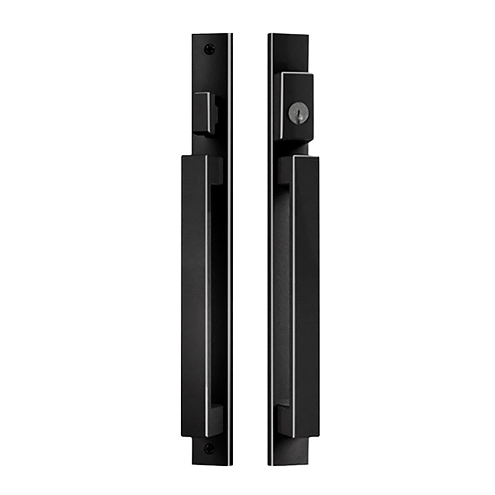 Modern Contemporary Inline Sliding Patio Door Handle Set Active Keyed Exterior with Interior Thumbturn - Modern Contemporary Inline Sliding Patio Door Handle Set Active Keyed Exterior with Interior Thumbturn