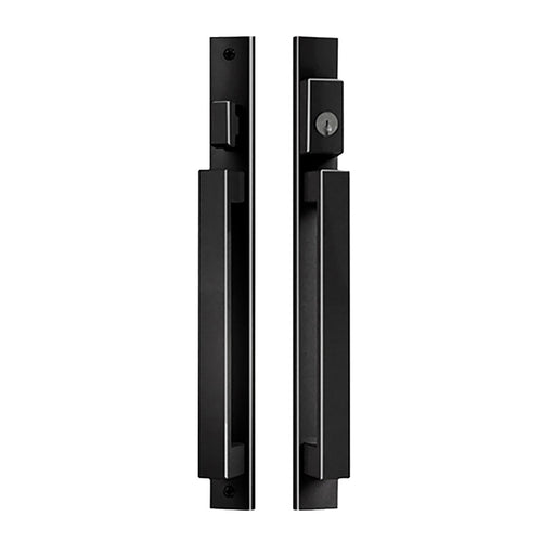 Modern Contemporary Inline Sliding Patio Door Handle Set Active Keyed Exterior with Interior Thumbturn - Modern Contemporary Inline Sliding Patio Door Handle Set Active Keyed Exterior with Interior Thumbturn