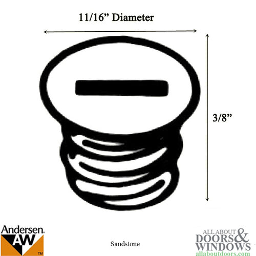 Hole Plug, Andersen Frenchwood Gliding Doors Adjustment Hole - Sandstone - Hole Plug, Andersen Frenchwood Gliding Doors Adjustment Hole - Sandstone