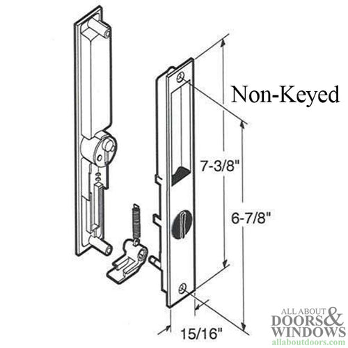 Daryl PR300 Patiorama Handle Set, Flush Type, Chrome, 6-7/8 Screw Hole Center - Daryl PR300 Patiorama Handle Set, Flush Type, Chrome, 6-7/8 Screw Hole Center