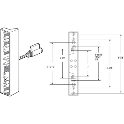 Pull and Kwikset Key Lock Sliding Patio Door 6 Hole Mounting Pattern - Pull and Kwikset Key Lock Sliding Patio Door 6 Hole Mounting Pattern