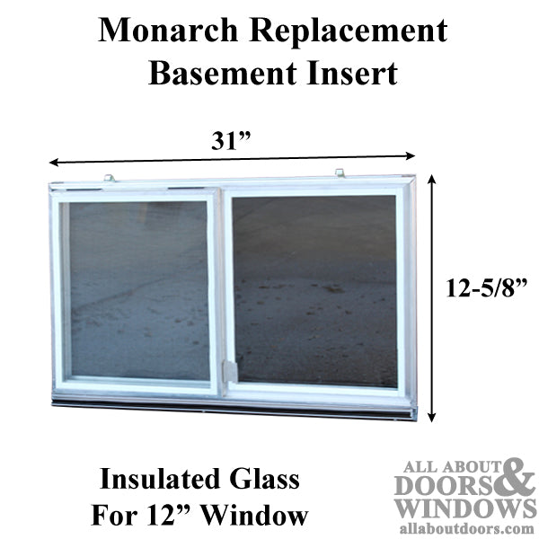 Monarch C-310A-12 Aluminum Basement WINDOW Insert, Dual Pane Glass - Monarch C-310A-12 Aluminum Basement WINDOW Insert, Dual Pane Glass