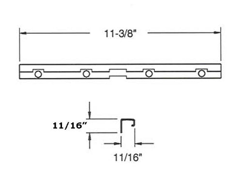 Track, 11-3/8, 4 Hole, #30473, Wood Casement Window - Coast Gard - Track, 11-3/8, 4 Hole, #30473, Wood Casement Window - Coast Gard