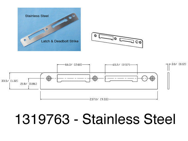 Winkhaus Strike Plate, Latch and Deadbolt - Stainless Steel - Winkhaus Strike Plate, Latch and Deadbolt - Stainless Steel