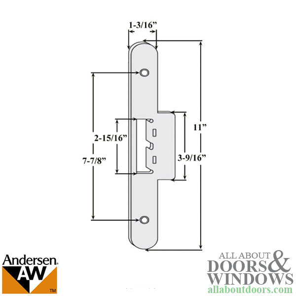 Andersen Tribeca Strike Plate Cover - White - Andersen Tribeca Strike Plate Cover - White