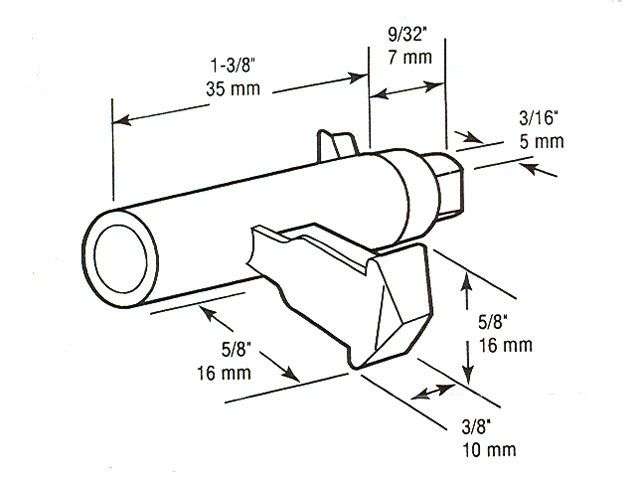 Internal Latch only, 1 inch thick door - Internal Latch only, 1 inch thick door