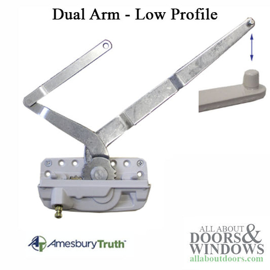 Truth Encore 50.17 Dual Arm Casement Operator, Low Profile, Sill Mount with Stud - Right Hand