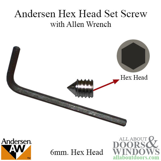 Set Screw w/ Wrench, 6mm Andersen - Silver