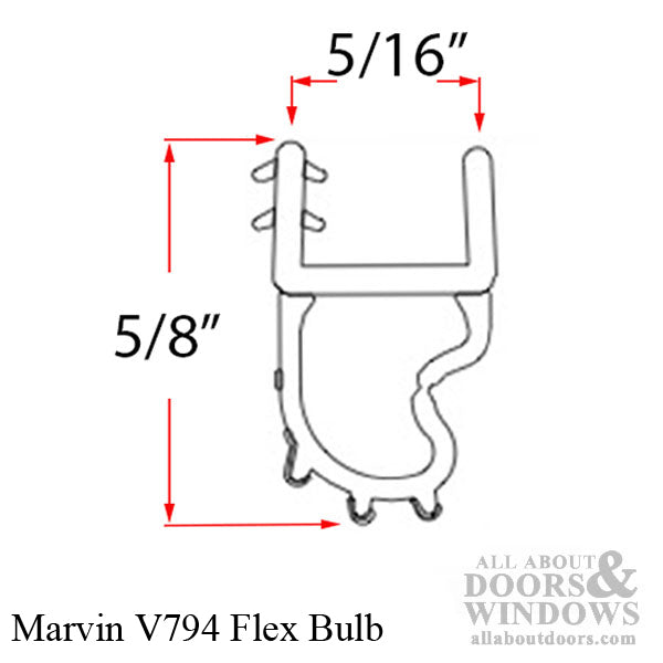 V794 Flex Bulb Weather-strip for door sill 41-1/16 - Beige - V794 Flex Bulb Weather-strip for door sill 41-1/16 - Beige