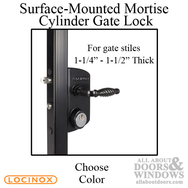 Surface-Mounted Mortise Cylinder Lock for Gates 1-1/4