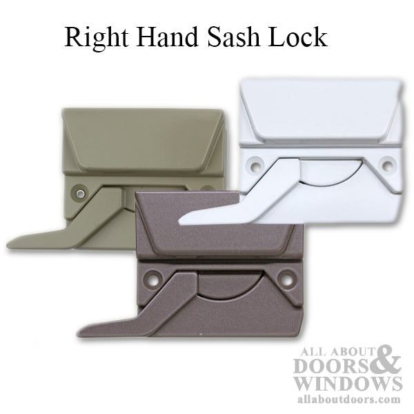 Amesbury Truth Right Hand Sash Lock For Casement Windows with 2-3/8 Inch Screw Holes Choose Color - Amesbury Truth Right Hand Sash Lock For Casement Windows with 2-3/8 Inch Screw Holes Choose Color