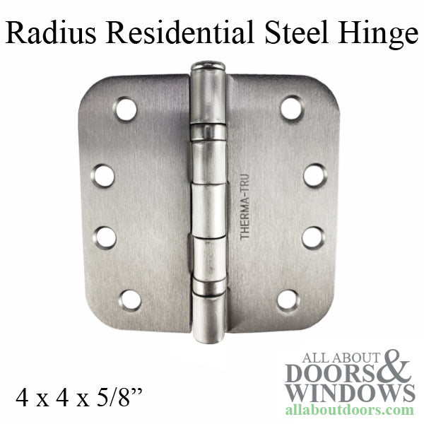 4 x 4 inch, 5/8 Radius Corners, Residential, Steel, Pair, Brushed Satin Nickel - 4 x 4 inch, 5/8 Radius Corners, Residential, Steel, Pair, Brushed Satin Nickel