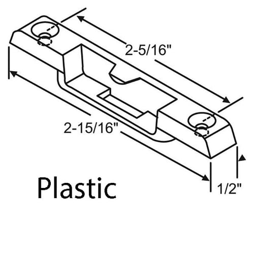 Keeper, Plastic,  2-5/16 Screw holes spacing - White - Keeper, Plastic,  2-5/16 Screw holes spacing - White