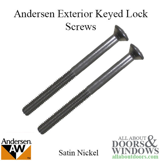 Andersen Exterior Keyed Lock Screws - Brushed/Satin Nickel