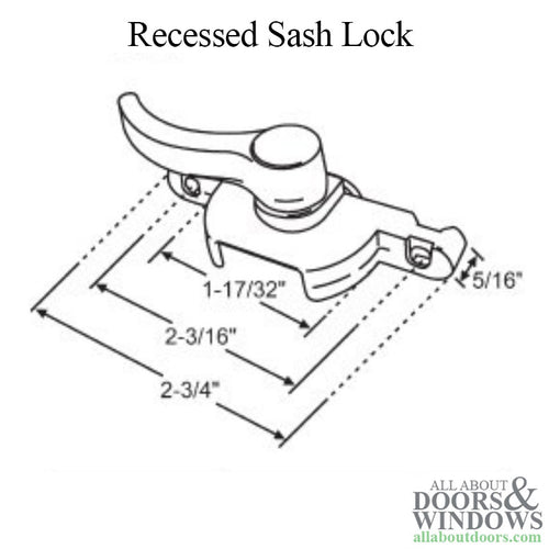 Recessed Sash Lock, 2-3/16 Right Hand - Recessed Sash Lock, 2-3/16 Right Hand