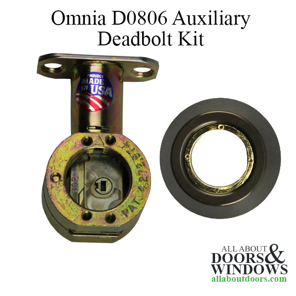 Omnia D0806 Auxiliary Deadbolt - Oil Rubbed Bronze - Omnia D0806 Auxiliary Deadbolt - Oil Rubbed Bronze