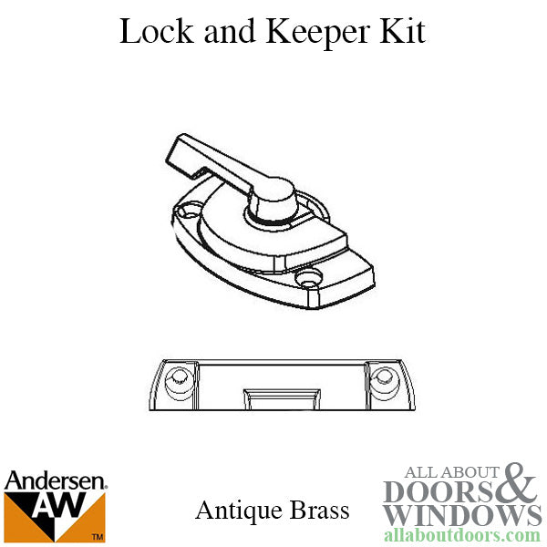 Unavailable - Andersen Tilt-Wash (DC) and Tilt-Wash (TW) Windows - Lock and Keeper Kit - Antique Brass - Unavailable - Andersen Tilt-Wash (DC) and Tilt-Wash (TW) Windows - Lock and Keeper Kit - Antique Brass