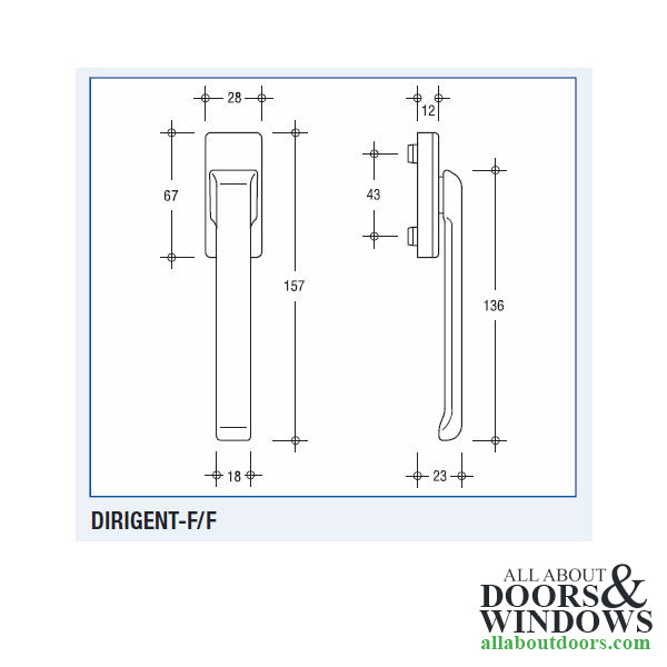 Dirigent inside handle, low profile without spindle - Dark Bronze - Dirigent inside handle, low profile without spindle - Dark Bronze