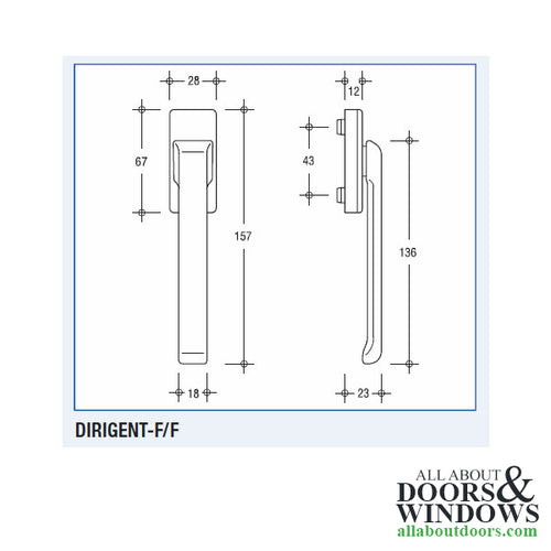 Dirigent inside handle, low profile without spindle - Dark Bronze - Dirigent inside handle, low profile without spindle - Dark Bronze