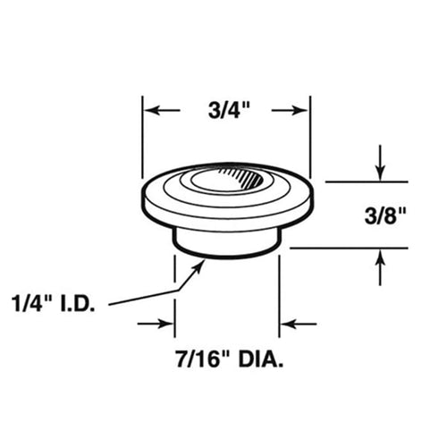 Cap / Guide, 1/4 I.D. - 3/4 O.D.  Nylon Replacement Closet Part - Cap / Guide, 1/4 I.D. - 3/4 O.D.  Nylon Replacement Closet Part