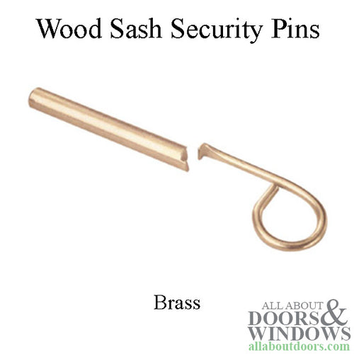 Wood Sash Security Pins - Brass - Wood Sash Security Pins - Brass