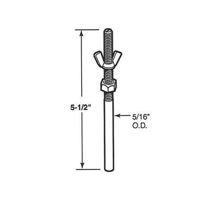 Pivot Rod, 5/16 inch, Bottom, Threaded,  Metal bi-fold Door - Pivot Rod, 5/16 inch, Bottom, Threaded,  Metal bi-fold Door