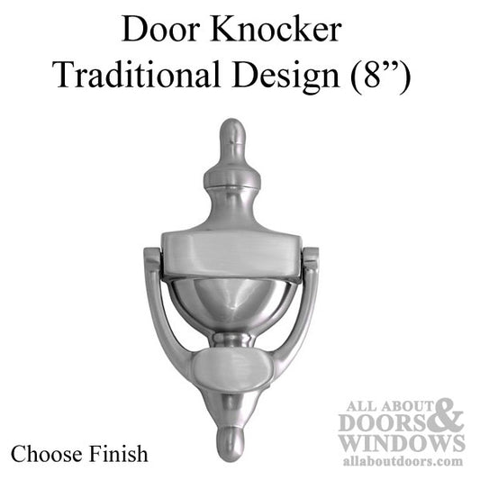 Traditional Door Knocker 8" - Choose Color