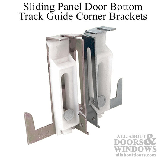 Left and Right Acme Bottom Track Guide and Corner Brackets for Sliding Panel Door