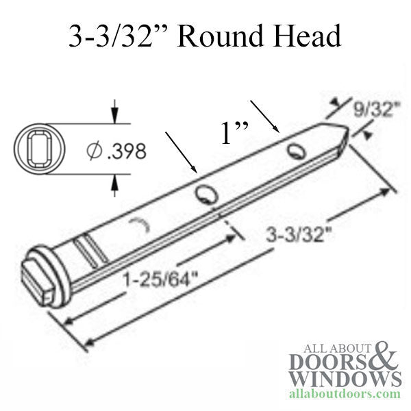 Alside 3-1/8 Inch Pivot Bar for Vinyl Tilt Windows - Alside 3-1/8 Inch Pivot Bar for Vinyl Tilt Windows