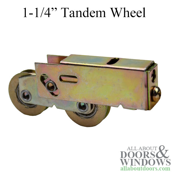 Tandem 1-1/4  steel wheel roller assembly, 11/16 Housing - Tandem 1-1/4  steel wheel roller assembly, 11/16 Housing