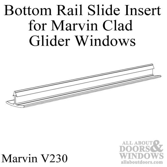 Marvin V230 Bottom Rail Slide Insert for Clad Glider Windows - Pair of 72" Pieces