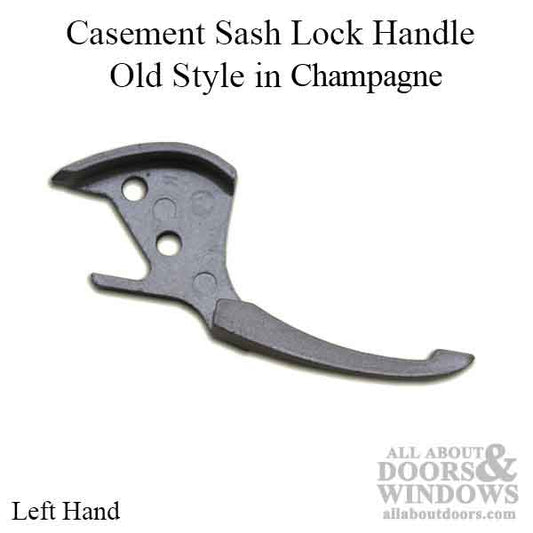 Casement Sash Lock Handle, Old Style - Left Hand - Champagne