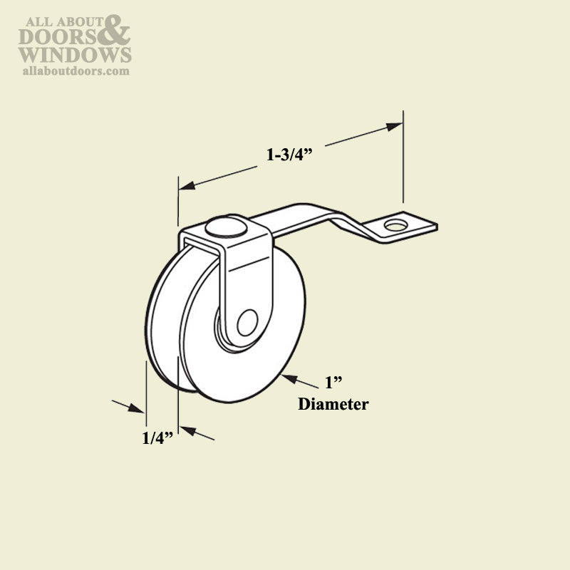 Spring Tension Roller Assembly with 1 Inch Nylon Wheel for MI Sliding Screen Door - Spring Tension Roller Assembly with 1 Inch Nylon Wheel for MI Sliding Screen Door