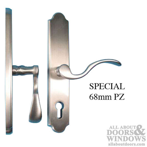 Germania, Lara 68mm Active Handleset 2-1/4 Door, RH - Satin Nickel - Germania, Lara 68mm Active Handleset 2-1/4 Door, RH - Satin Nickel