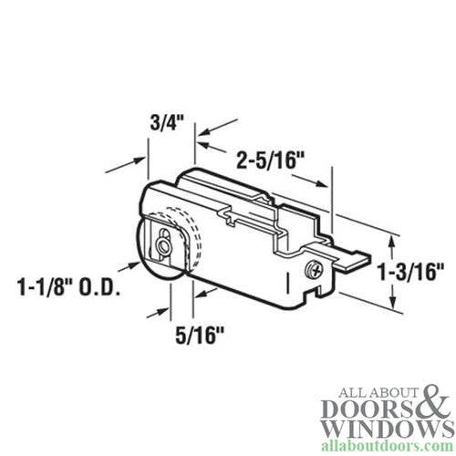 Sliding Patio Door Roller Assembly with Adjustable Steel Housing 1.125 Inch Steel Ball Bearing Wheel Diameter - Sliding Patio Door Roller Assembly with Adjustable Steel Housing 1.125 Inch Steel Ball Bearing Wheel Diameter