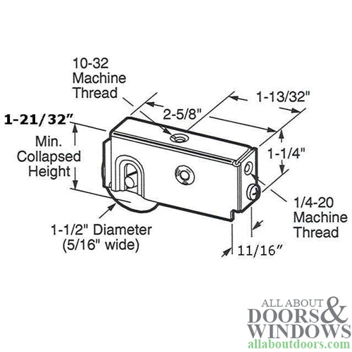 Sliding Door Roller Single 1.5 Inch Nylon Wheel For Lenahan Glass Doors Steel Roller Housing - Sliding Door Roller Single 1.5 Inch Nylon Wheel For Lenahan Glass Doors Steel Roller Housing