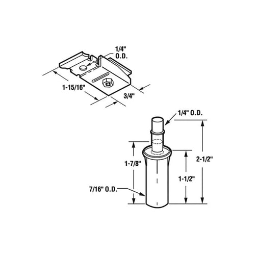 Bi-Fold Door Pivot and Track Socket - Nylon - Bi-Fold Door Pivot and Track Socket - Nylon