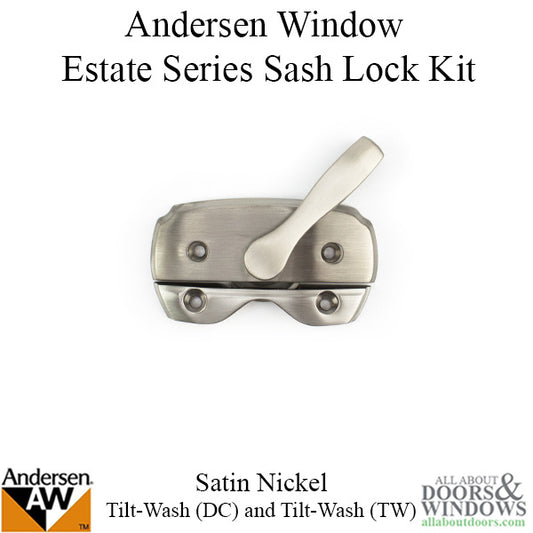 Andersen Tilt-Wash (DC) and Tilt-Wash (TW) Windows - Estate Series Sash Lock,  Satin Nickel