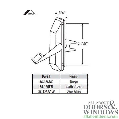 Blemished Multi-point Sash Lock, 1-1/8 Non-Handed - Beige - Blemished Multi-point Sash Lock, 1-1/8 Non-Handed - Beige