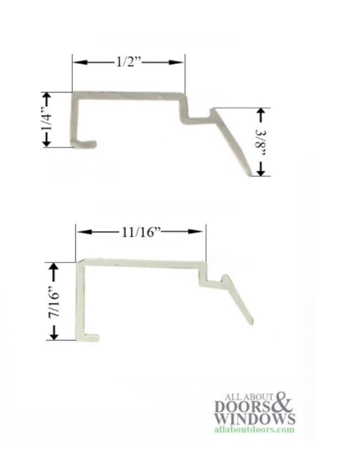 Rigid Vinyl Glazing Bead 6' Line Shape, 11/16 x 7/16 - Rigid Vinyl Glazing Bead 6' Line Shape, 11/16 x 7/16