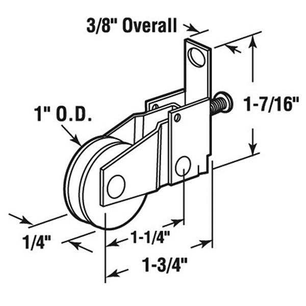 Adjustable Roller Assembly with 1 Inch Nylon Wheel for Sliding Screen Door - Adjustable Roller Assembly with 1 Inch Nylon Wheel for Sliding Screen Door