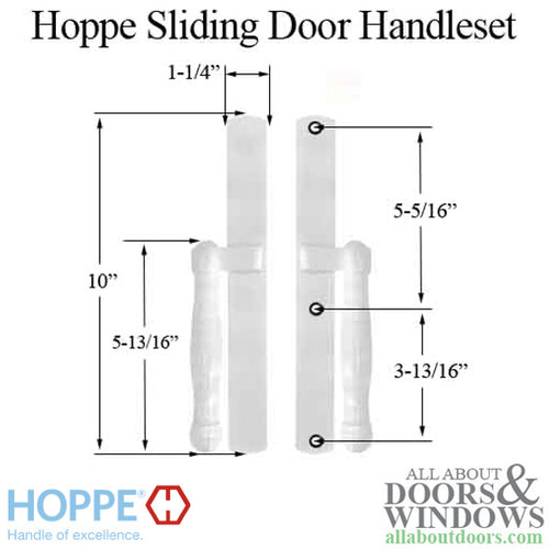 HOPPE HLS 9000 Sliding Door Handle Set Fixed Dummy White - HOPPE HLS 9000 Sliding Door Handle Set Fixed Dummy White