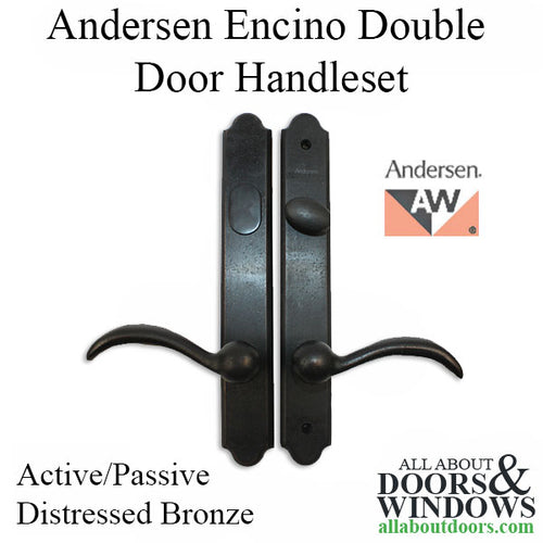 Hardware Kit, Double Door, Encino, Active / Passive - Distressed Bronze - Hardware Kit, Double Door, Encino, Active / Passive - Distressed Bronze