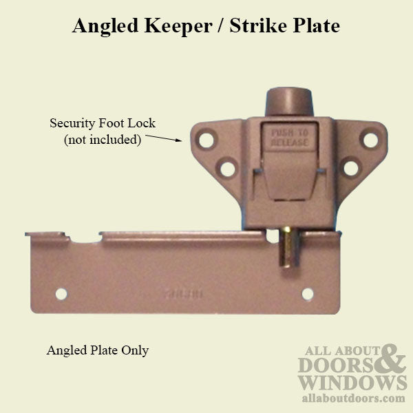 Auxiliary Strike Plate, Foot Bolt Keeper, Truth 2 Hole Angled - Auxiliary Strike Plate, Foot Bolt Keeper, Truth 2 Hole Angled