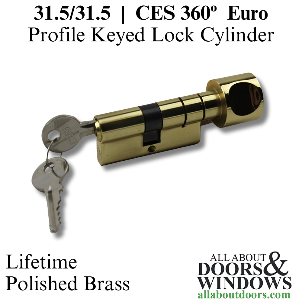 CES H‑Knob Keyed Cylinder Brown Euro‑Profile 360 Degree - CES H‑Knob Keyed Cylinder Brown Euro‑Profile 360 Degree