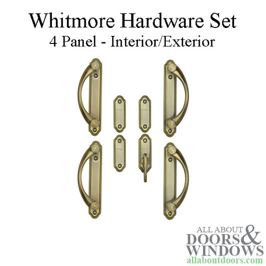 Andersen Whitmore 4-Panel Gliding Door Interior/Exterior Hardware Set - Antique Brass