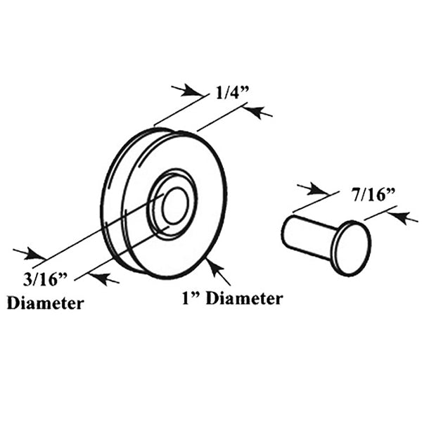 Concave 1 Inch Steel Roller Wheel for Sliding Screen Door - Concave 1 Inch Steel Roller Wheel for Sliding Screen Door