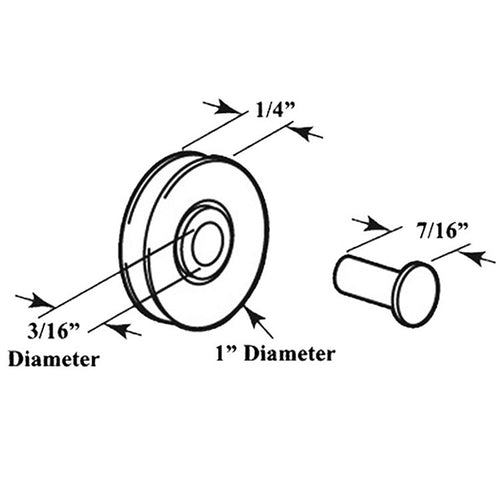 Concave 1 Inch Steel Roller Wheel for Sliding Screen Door - Concave 1 Inch Steel Roller Wheel for Sliding Screen Door